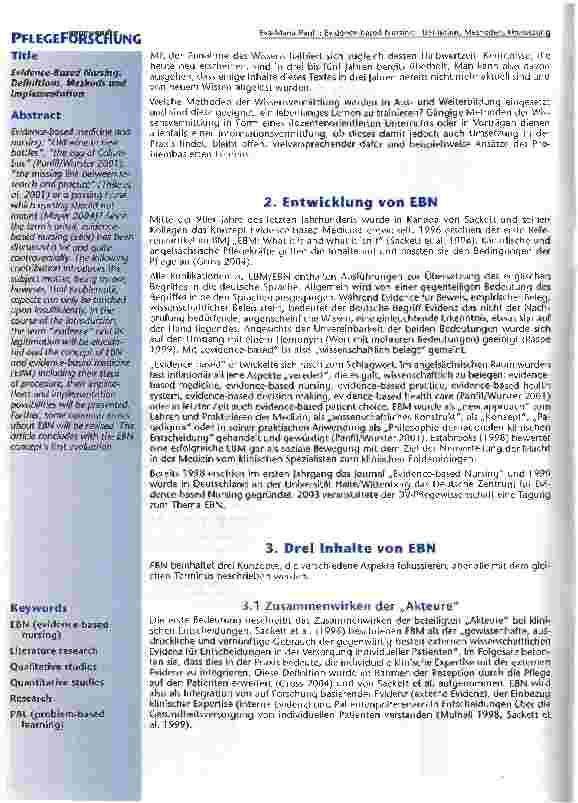 Vorschauseite 2: Evidence -based Nursing: Definition, Methoden, Umsetzung