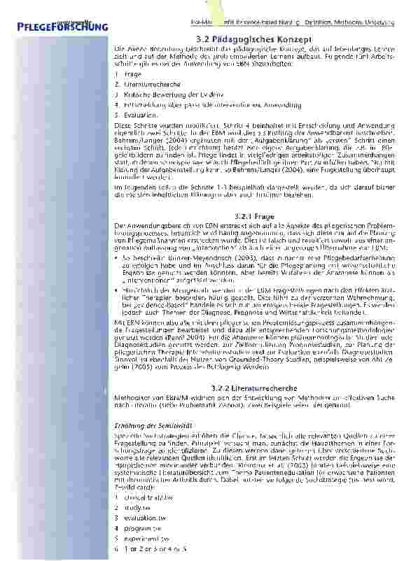 Vorschauseite 3: Evidence -based Nursing: Definition, Methoden, Umsetzung