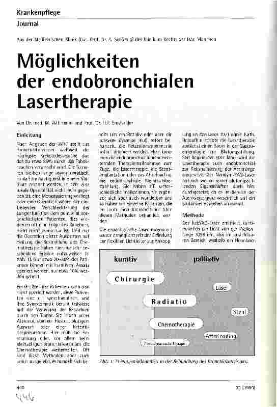 Vorschauseite 1: Möglichkeiten der endobronchialen Lasertherapie