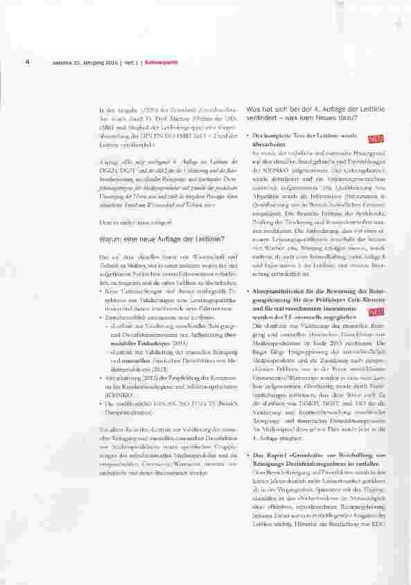 Vorschauseite 3: Leitlinie von DGKH, DGSV und AKI für die Validierung und Routineüberwachung maschineller Reinigungsund thermischer Desinfektionsprozesse für Medizinprodukte