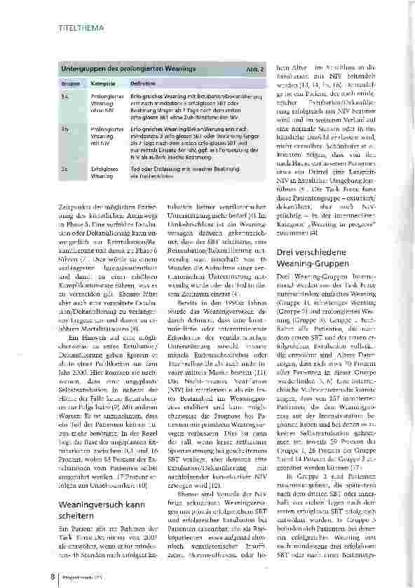 Vorschauseite 3: Weaning: Intensivpflegende können viel leisten