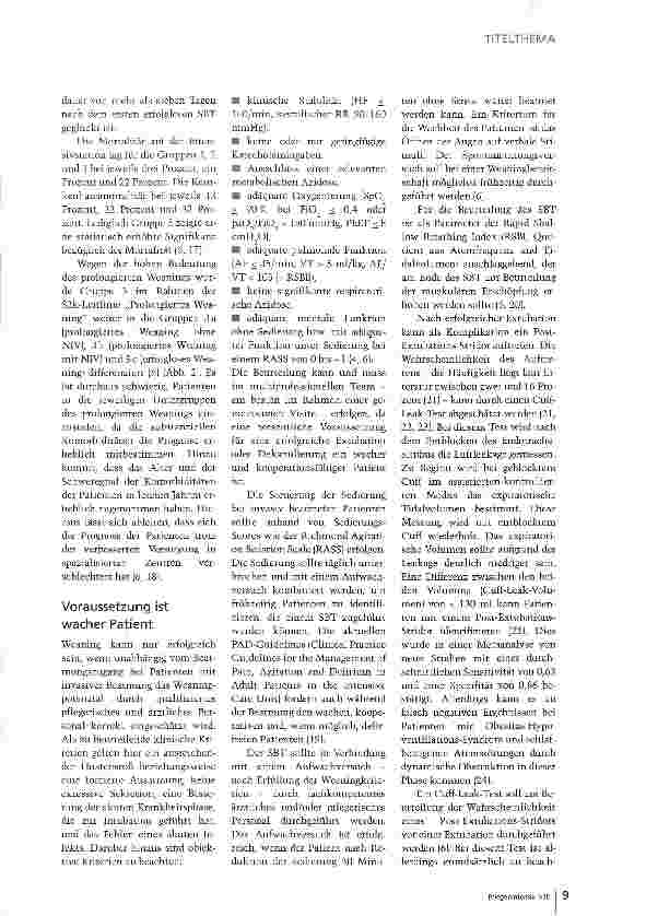 Vorschauseite 4: Weaning: Intensivpflegende können viel leisten