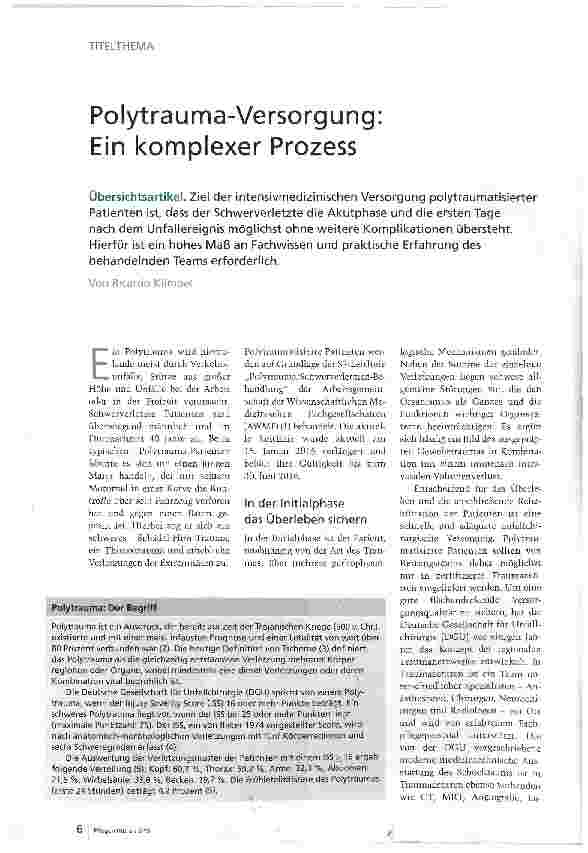 Vorschauseite 1: Polytrauma-Versorgung: Ein komplexer Prozess