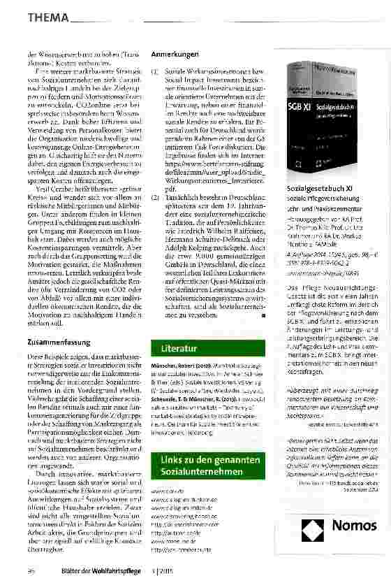 Vorschauseite 3: Sozialunternehmen als soziale Investitionen
