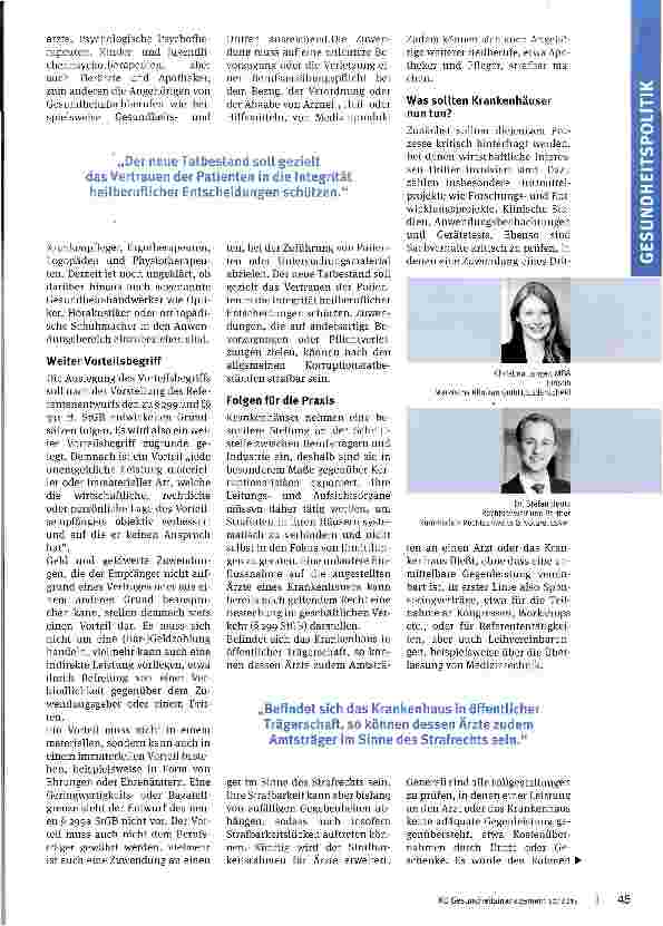 Vorschauseite 2: Korruption im Gesundheitswesen