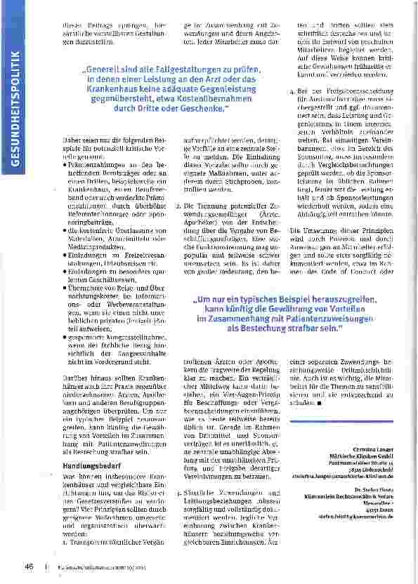 Vorschauseite 3: Korruption im Gesundheitswesen