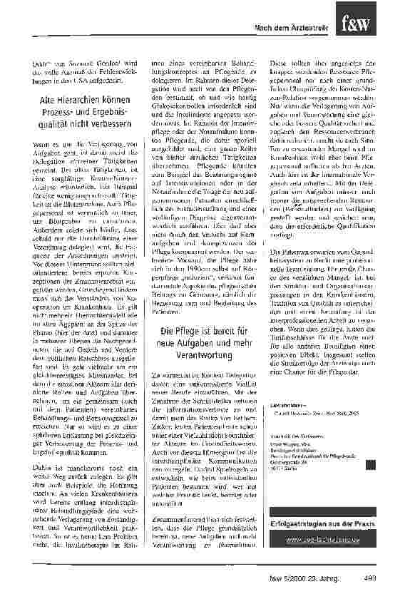 Vorschauseite 2: Teure Arzte eine Chance für Pflege