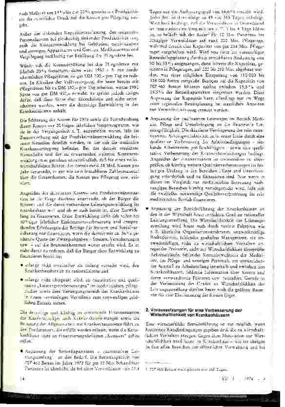 Vorschauseite 4: Zur Kostenentwicklung im Gesundheitswesen Entschließung der Gesundheitsministerkonferenz am 20/21.11.75 i.Berlin