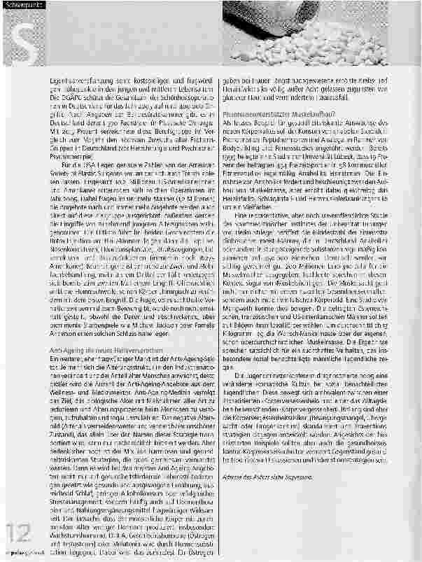 Vorschauseite 2: Foreveryoung and beautiful? -Gesundheitsgefährdungen im Zeitalter von Schönheitsoperationen, Anti-Ageing und anabolikagestütztem Muskelaufbau