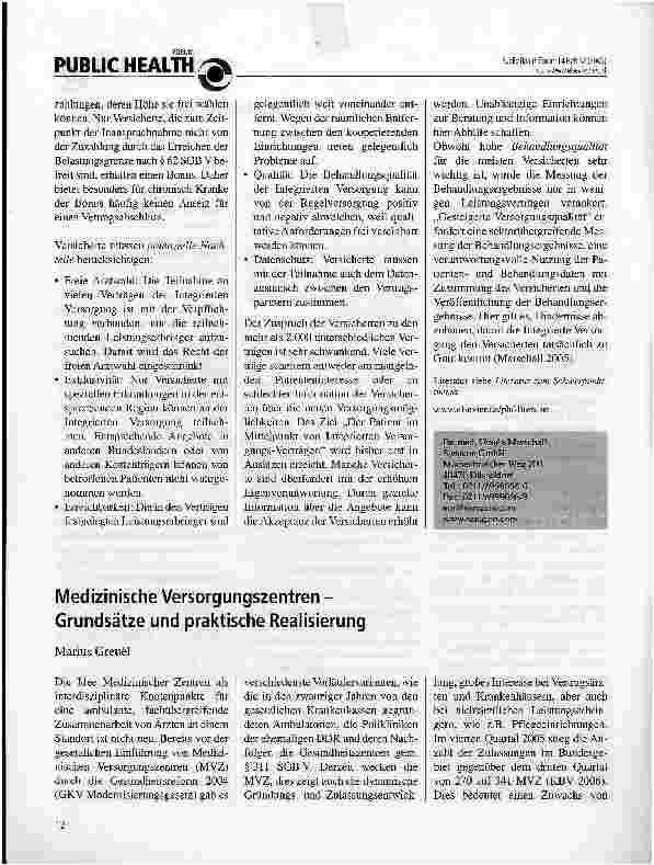 Vorschauseite 2: Integrierte Versorgung: Chancen und Risiken für Versicherte