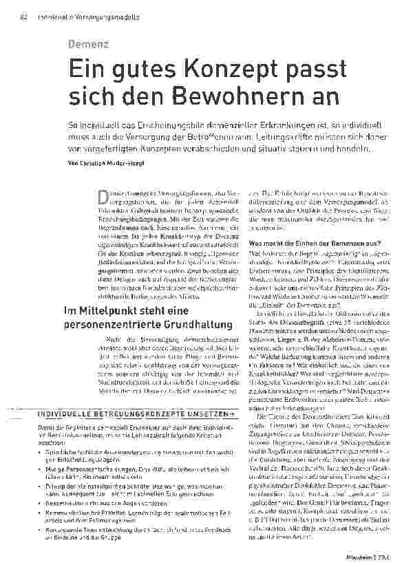 Vorschauseite 1: Ein gutes Konzept passt sich den Bewohnern an