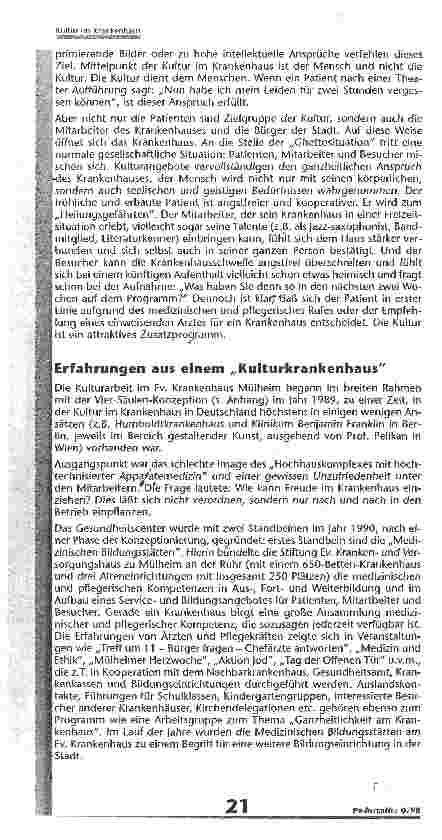 Vorschauseite 2: Kultur im Krankenhaus