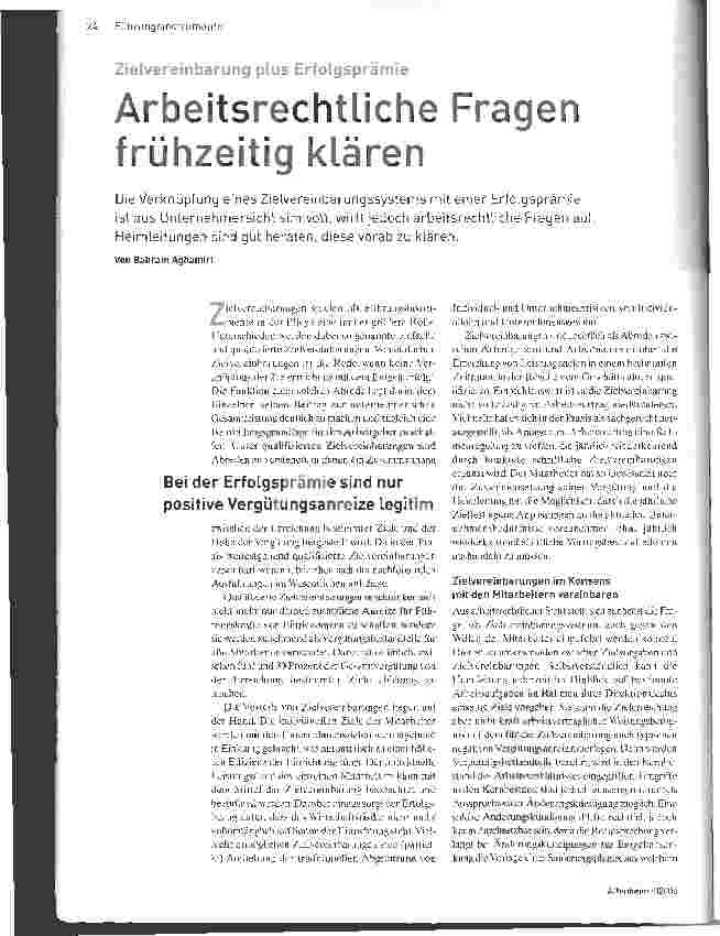 Vorschauseite 1: Arbeitsrechtliche Fragen frühzeitig klären