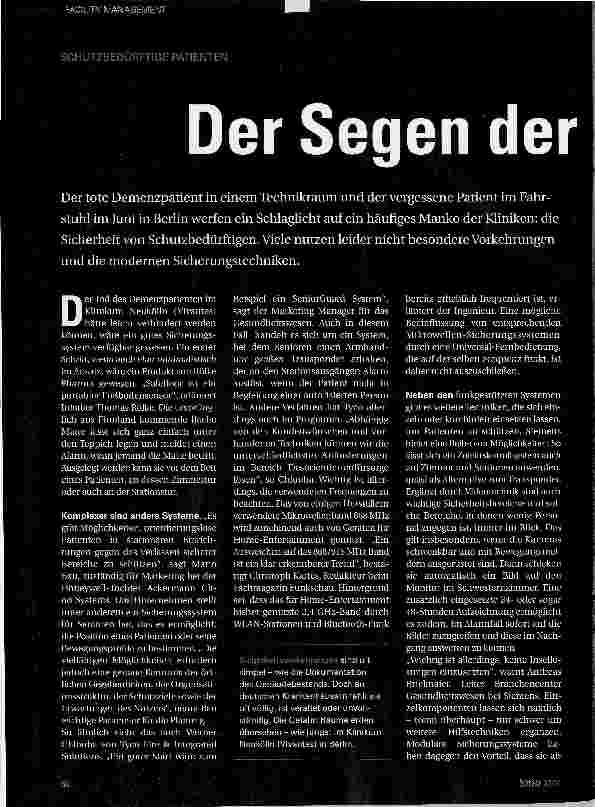 Vorschauseite 1: Der Segen der Sicherheitstechnik