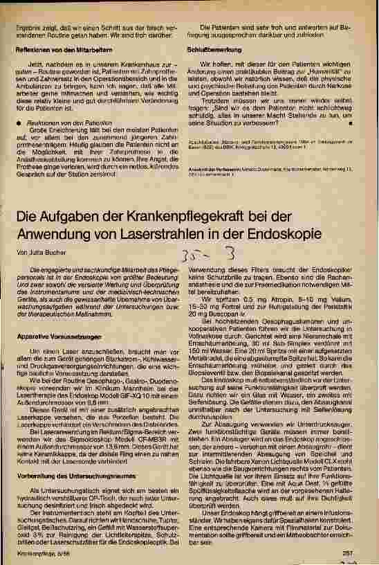 Vorschauseite 1: Die Aufgaben der Krankenpflegekraft bei der Anwendung von Laserstrahlen in der Endoskopie