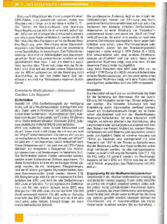 Vorschauseite 2: Neue Leitlinien zur kardiopulmonalen ReanimationÄnderungen gemäß ERCund AHA-Guidelines