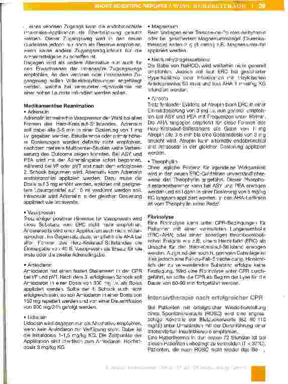 Vorschauseite 3: Neue Leitlinien zur kardiopulmonalen ReanimationÄnderungen gemäß ERCund AHA-Guidelines