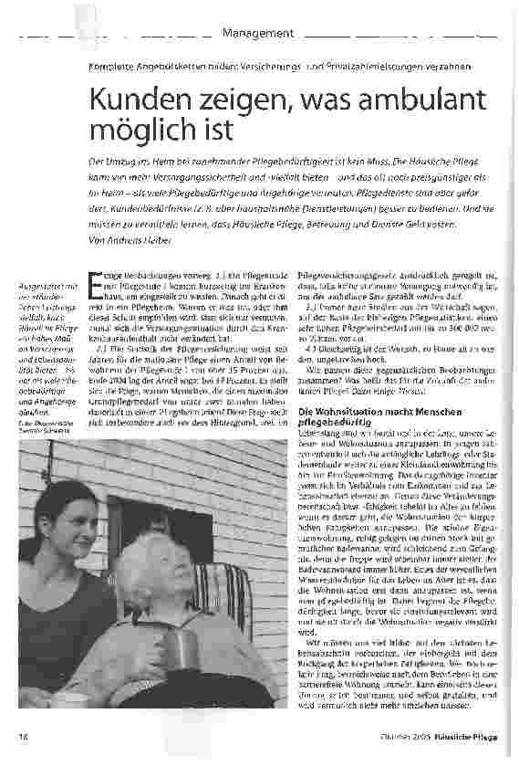 Vorschauseite 1: Kunden zeigen, was ambulant möglich ist