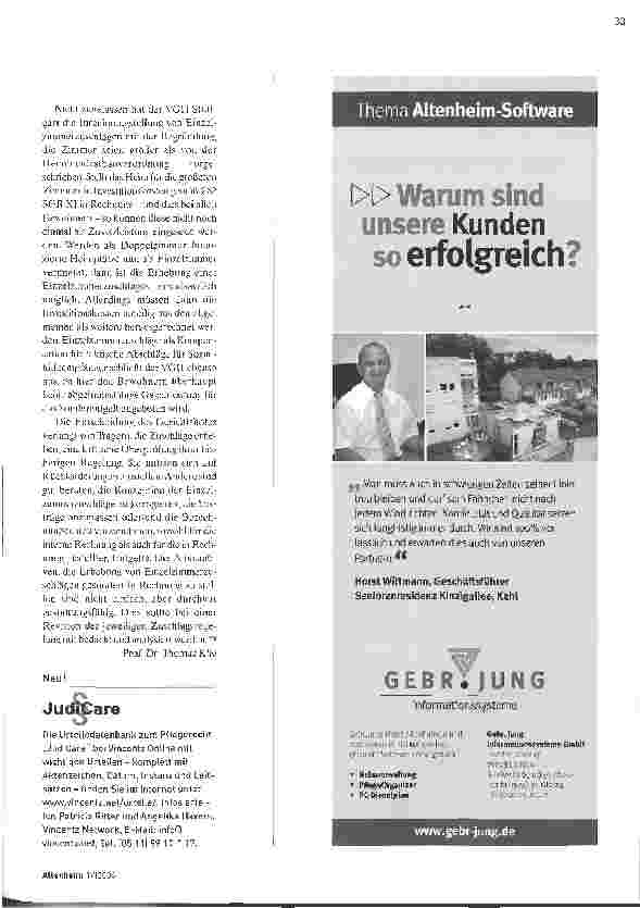 Vorschauseite 2: Das Urteil - VGH Stuttgart: Zuschläge bei Einzelzimmern sind nur bei Komfortleistungen möglich