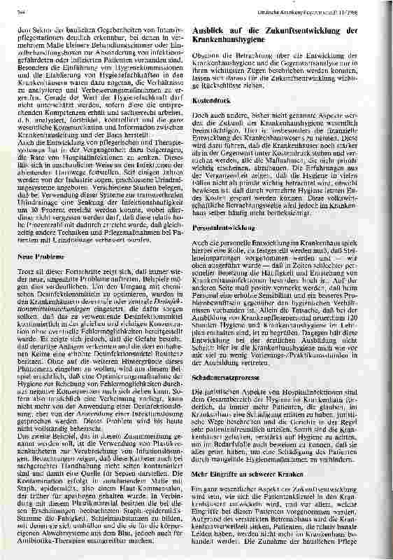 Vorschauseite 5: Zukunftsperspektiven der Krankenhaushygiene