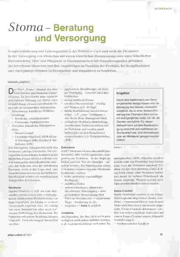 Vorschauseite 1: Stoma - Beratung und Versorgung