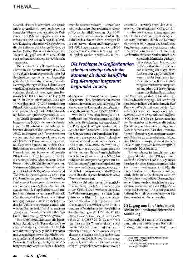Vorschauseite 3: Pflegekammer Fortschritt oder neue Bürokratie? Ein Blick nach Großbritannien und Schweden
