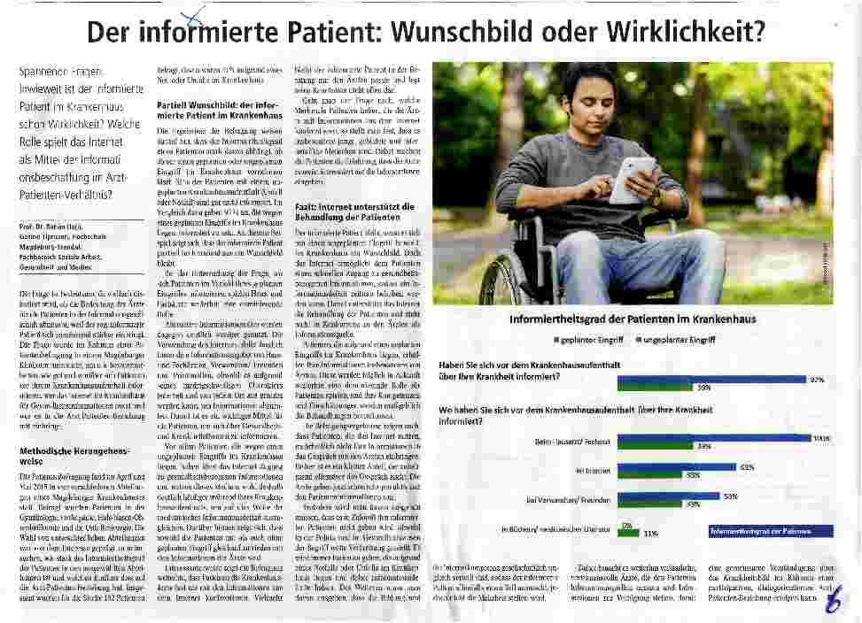 Vorschauseite 1: Der informierte Patient: Wunschbild oder Wirklichkeit?