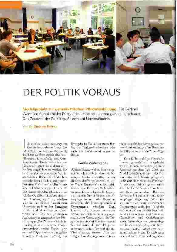 Vorschauseite 1: DER POLITIK VORAUS