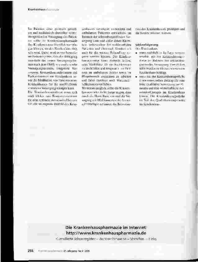 Vorschauseite 2: Aufgabe und Stellung der Krankenhaus pharmazie im Krankenhaus Positionspapier des Verbandes der Krankenhausdirektoren (VKD) und des Bundesverbandes Deutscher Krankenhausapotheker…