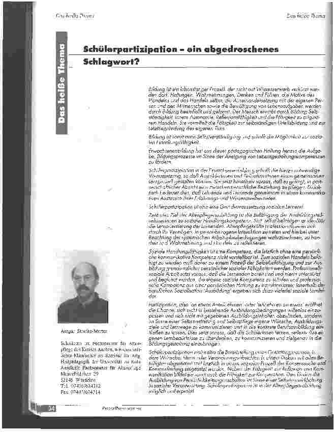 Vorschauseite 1: Schülerpartizipation - ein abgedroschens Schlagwort?