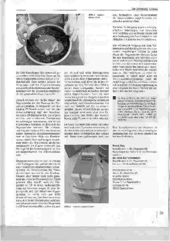 Vorschauseite 2: Organspende - eine Ausnahmesituation im OP