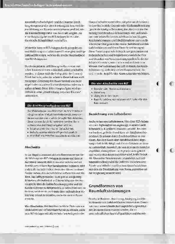 Vorschauseite 2: Raumlufttechnische Anlagen in Krankenhäusern