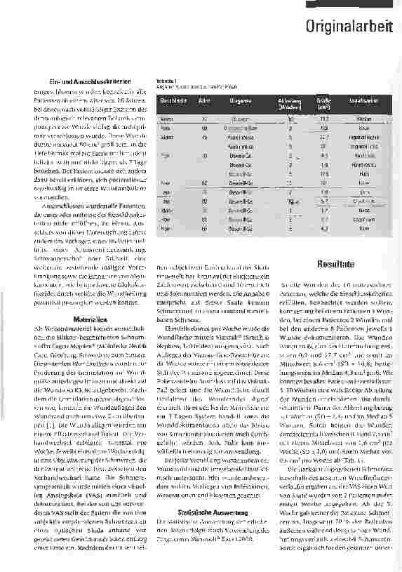 Vorschauseite 2: Sekundäre Wundheilung postoperativer akuter Wunden unter Therapie mit Silikon-beschichtetem Schaumstoff
