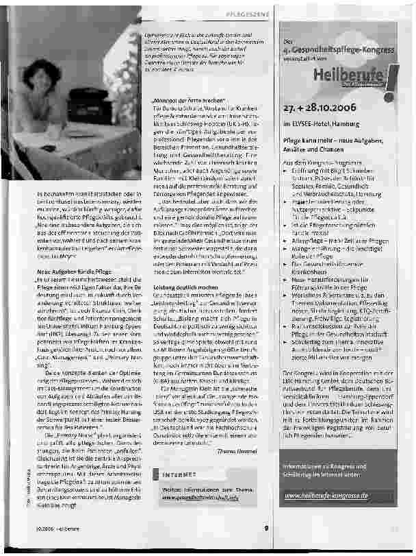 Vorschauseite 2: Ein Riesenmarkt - und viele offene FragenWelche Rolle spielt die Pflege in der Gesundheitswirtschaft?