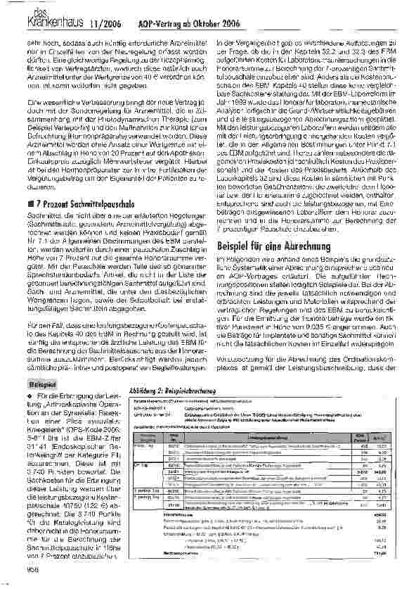 Vorschauseite 4: Neuer Vertrag zum ambulanten Operieren im Krankenhaus ab dem 1. Oktober 2006
