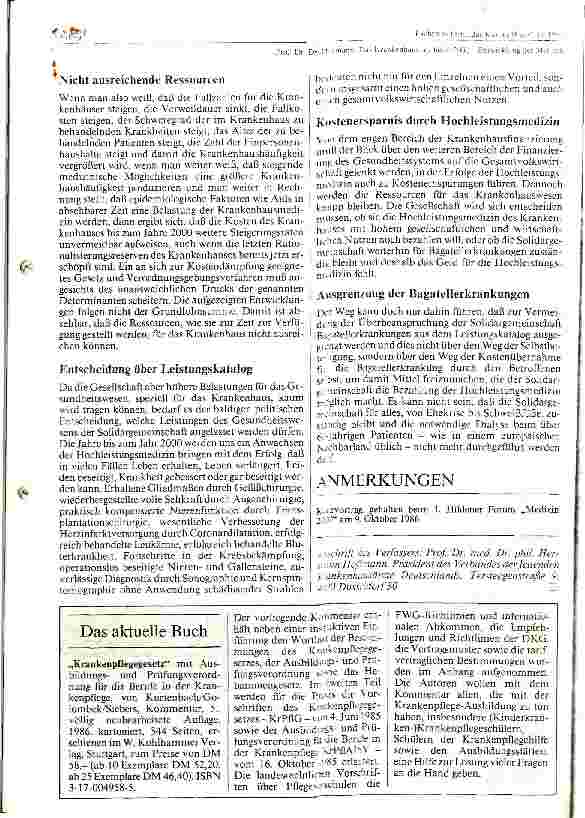 Vorschauseite 4: Das Krankenhaus im Jahre 2000 --- Entwicklung der Medizin