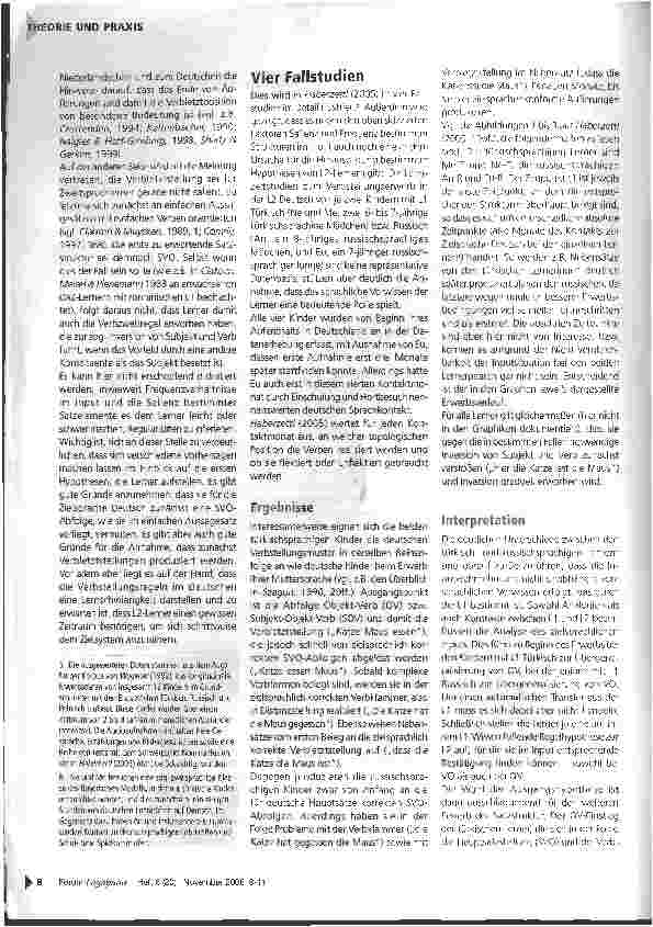 Vorschauseite 3: Verbstellung in der Zweitsprache Deutsch
