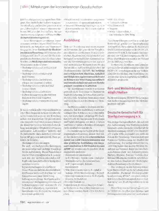 Vorschauseite 2: Fachkraft für Medizinprodukteaufbereitung (FMA)