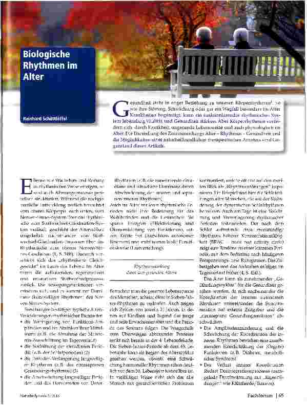 Vorschauseite 1: Biologische Rhythmen im Alter