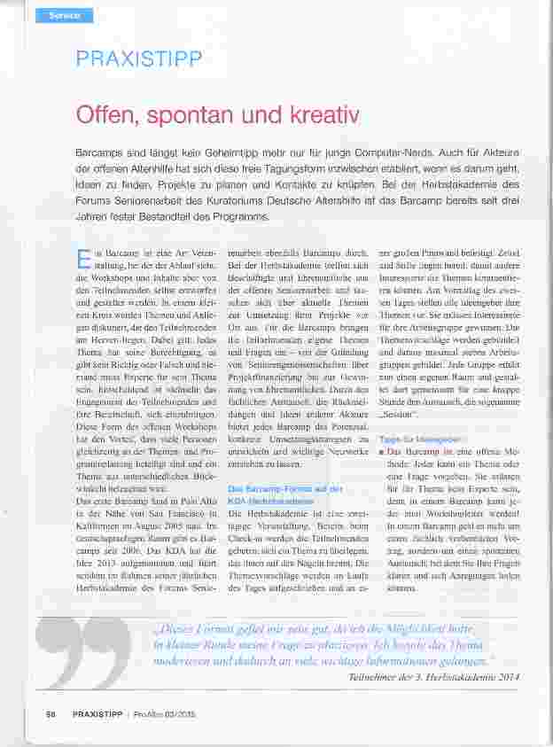 Vorschauseite 1: Offen, spontan und kreativ