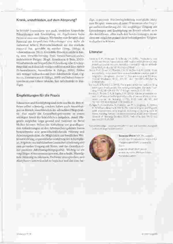 Vorschauseite 3: Wenn das Personal krank ist, leidet die Pflegequalität (Teil 2)