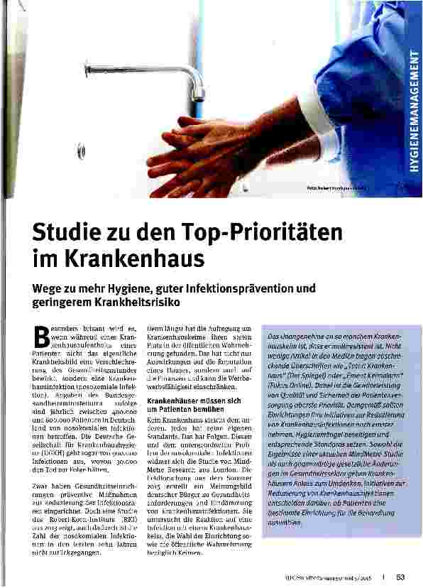 Vorschauseite 1: Studie zu den Top-Prioritäten im Krankenhaus