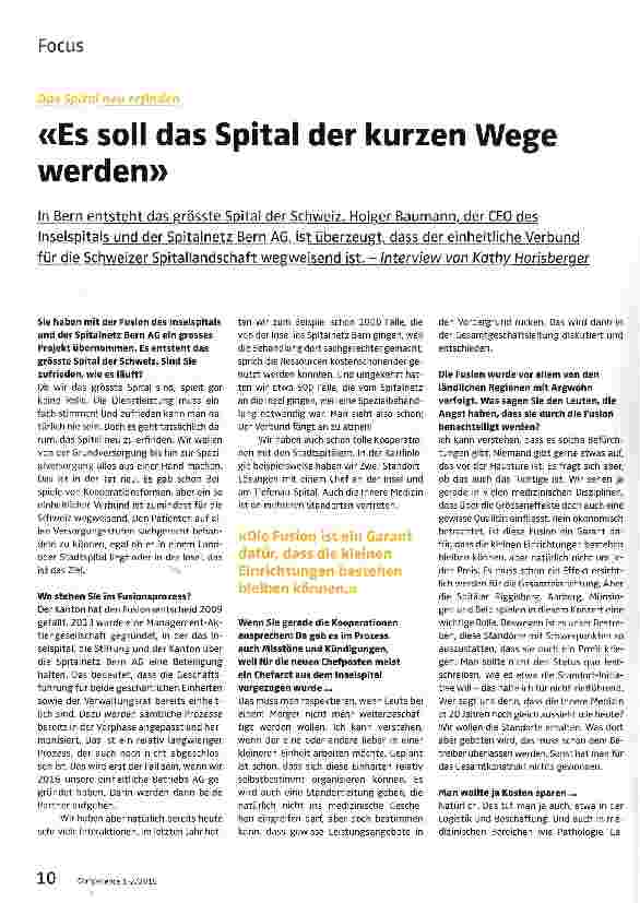 Vorschauseite 1: Es soll das Spital der kurzen Wege werden
