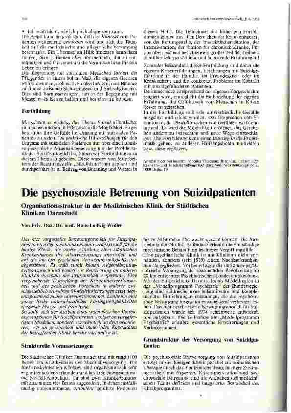 Vorschauseite 2: Begegnung mit suizidalen Patienten