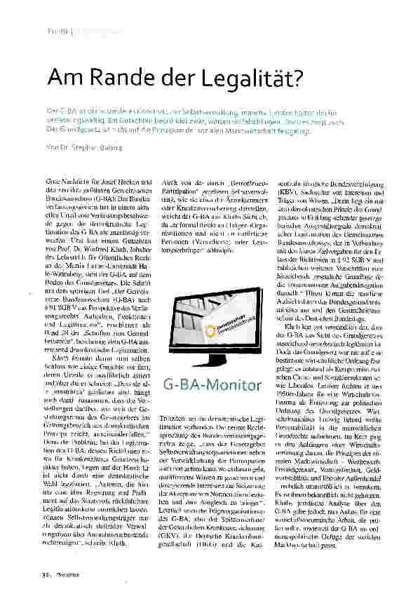 Vorschauseite 1: Am Rande der Legalität?