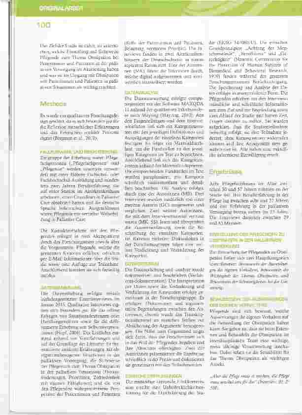 Vorschauseite 3: Obstipation in der palliativen Versorgung Einstellung der Pflegefachpersonen