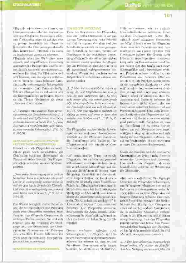 Vorschauseite 4: Obstipation in der palliativen Versorgung Einstellung der Pflegefachpersonen