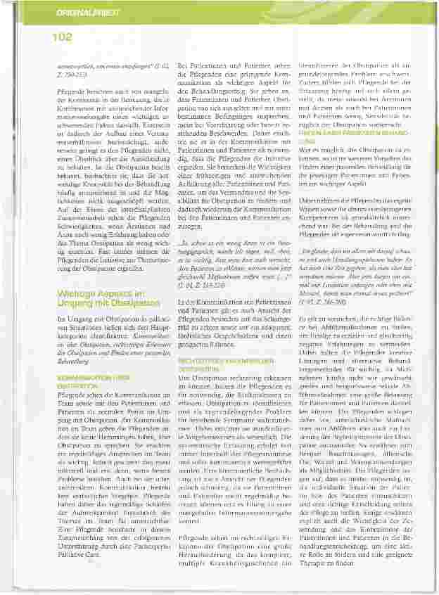 Vorschauseite 5: Obstipation in der palliativen Versorgung Einstellung der Pflegefachpersonen