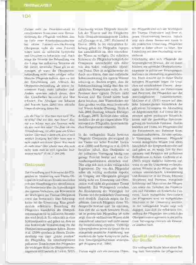 Vorschauseite 6: Obstipation in der palliativen Versorgung Einstellung der Pflegefachpersonen