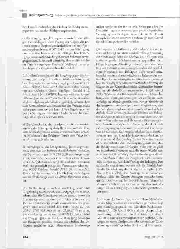 Vorschauseite 5: Zur Räumung und Herausgabe eines Zimmers in dem von dem Kläger betriebenen Altenheim